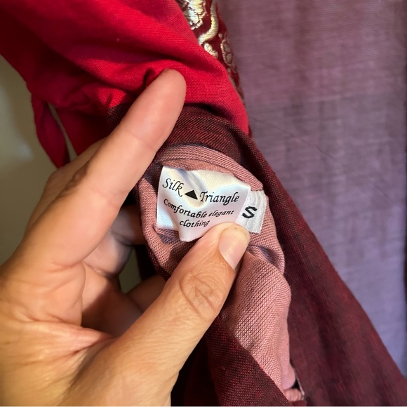 Silk Triangle Kimono Robe Reversible size Small - Picture 9 of 11